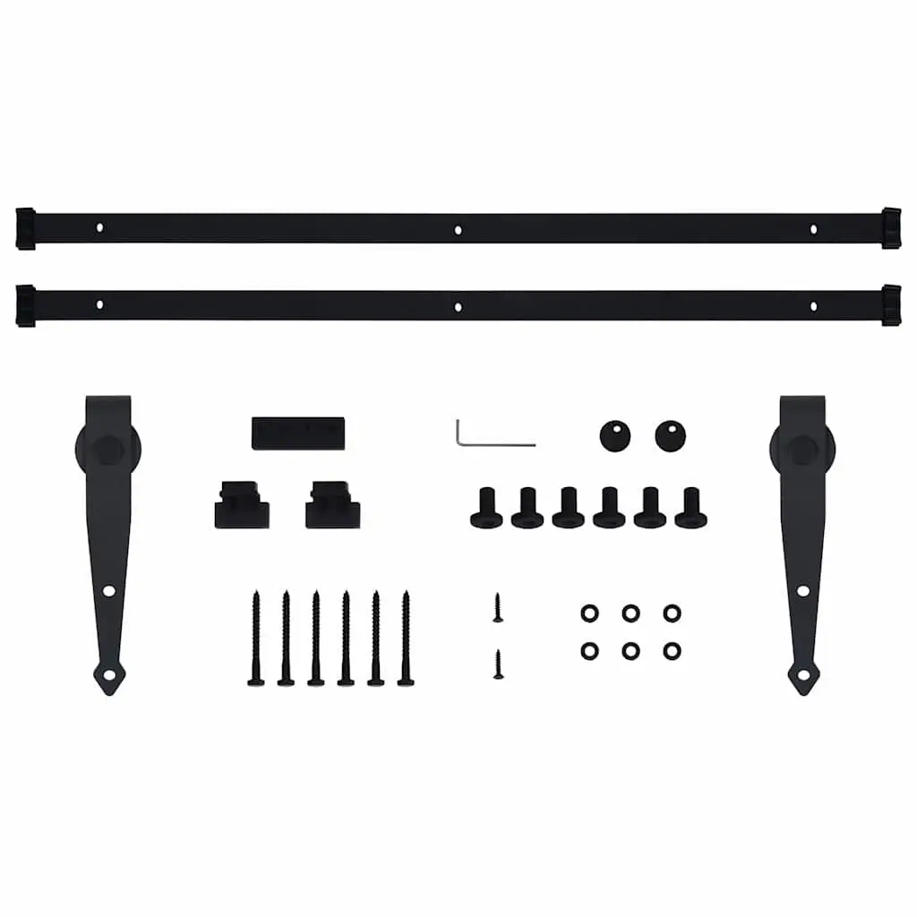 Sliding Cabinet Door Kit Black 183cm Smooth Quiet Operation