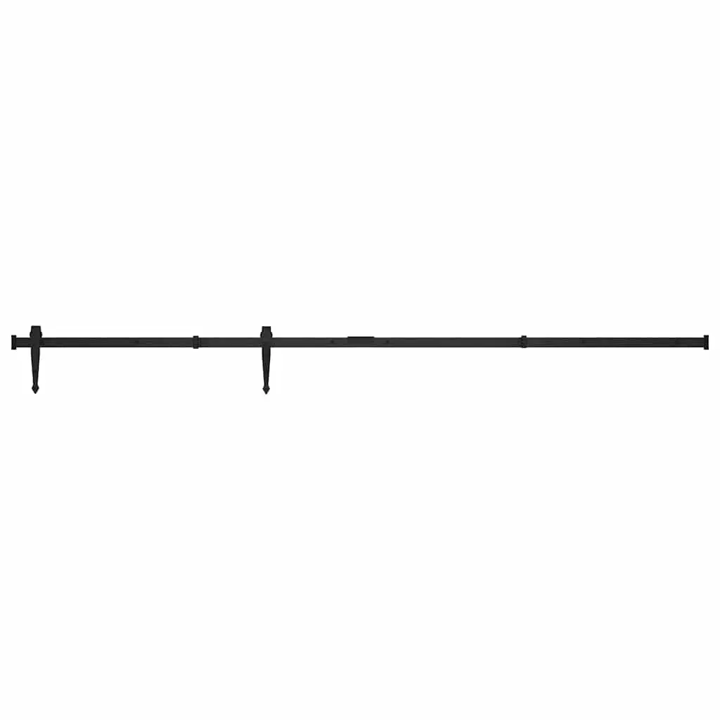 Sliding Cabinet Door Hardware Kit Black 200cm Smooth Quiet Operation
