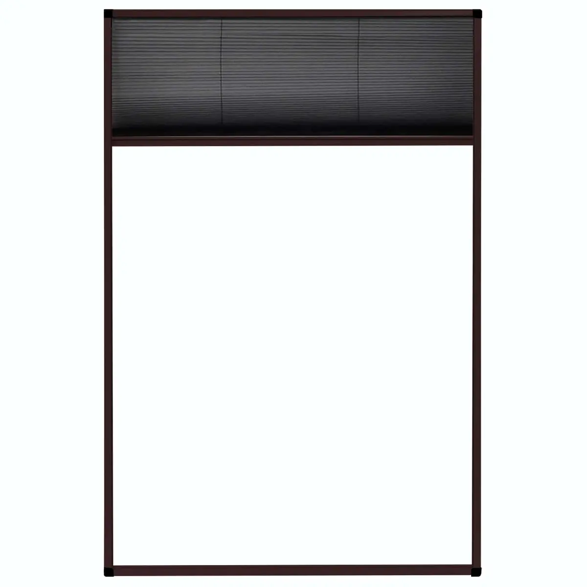 Plisse Insect Screen Aluminium Frame Brown 80x120cm Fine Mesh