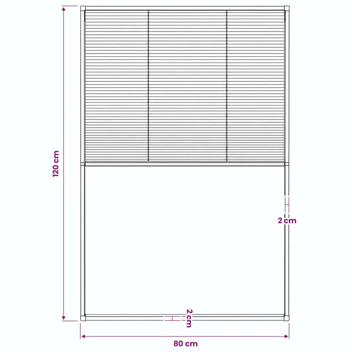 Plisse Insect Screen Aluminium Frame Brown 80x120cm Fine Mesh