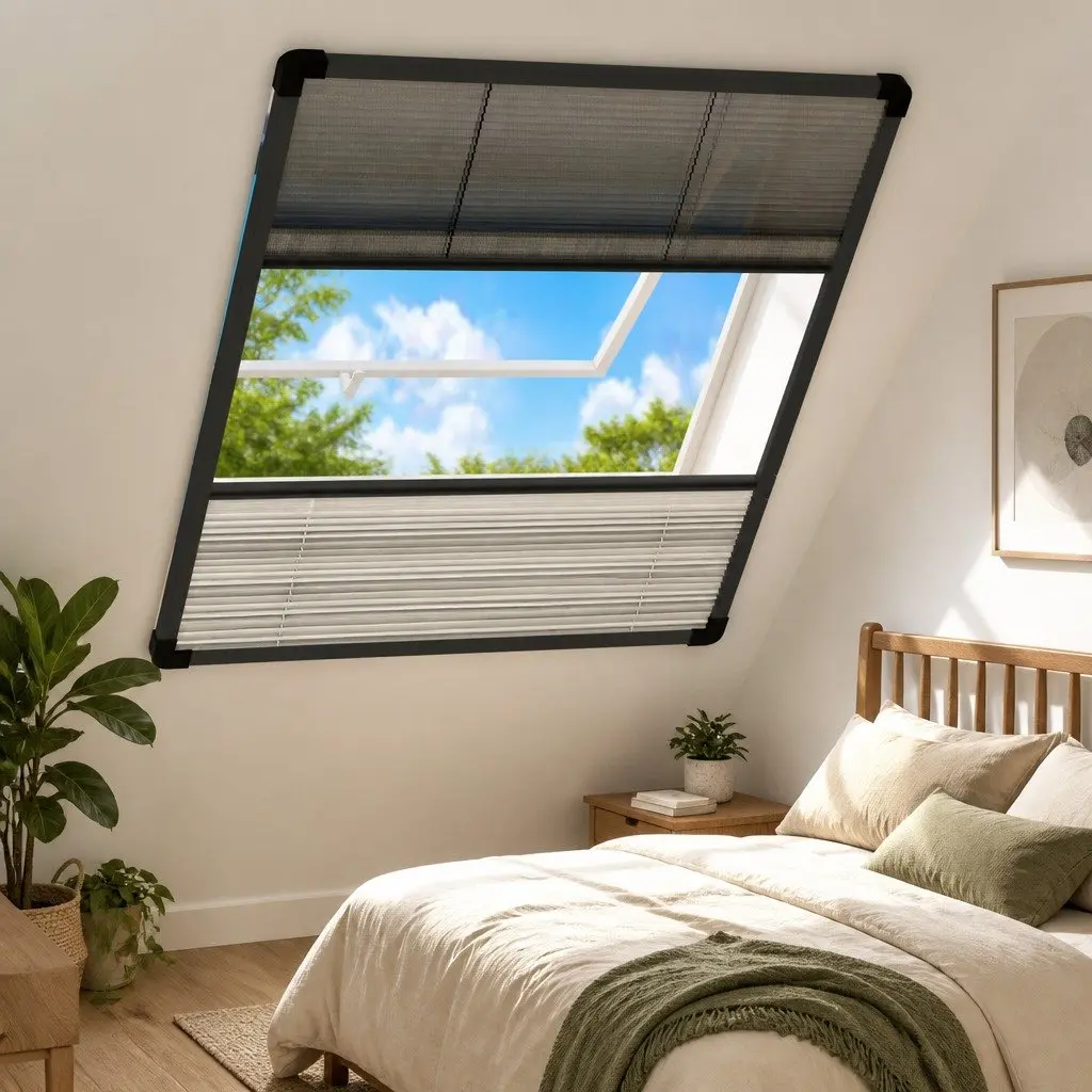 Plisse Insect Screen Window 80x100cm for Easy Setup