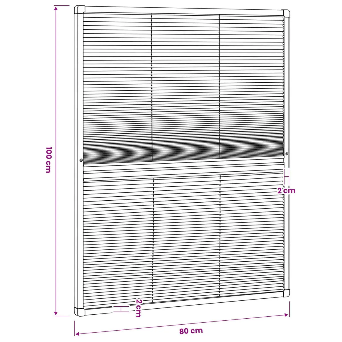 Plisse Insect Screen Window 80x100cm for Easy Setup