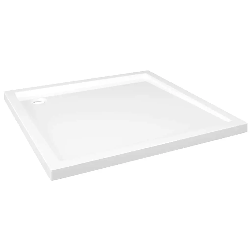 White Shower Base Tray 80x80 cm Square Low Threshold Modern Bathroom Fixture