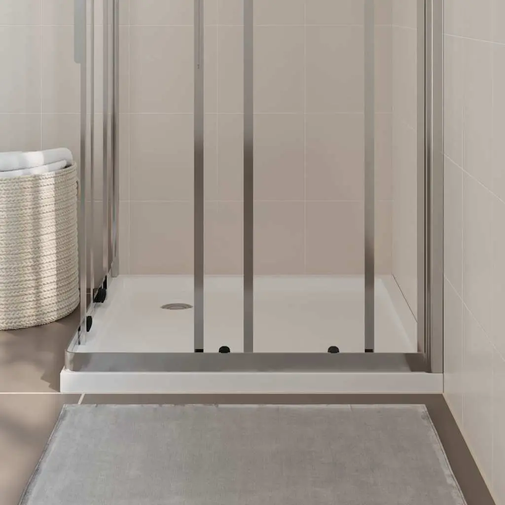 White Shower Base Tray 80x80 cm Square Low Threshold Modern Bathroom Fixture