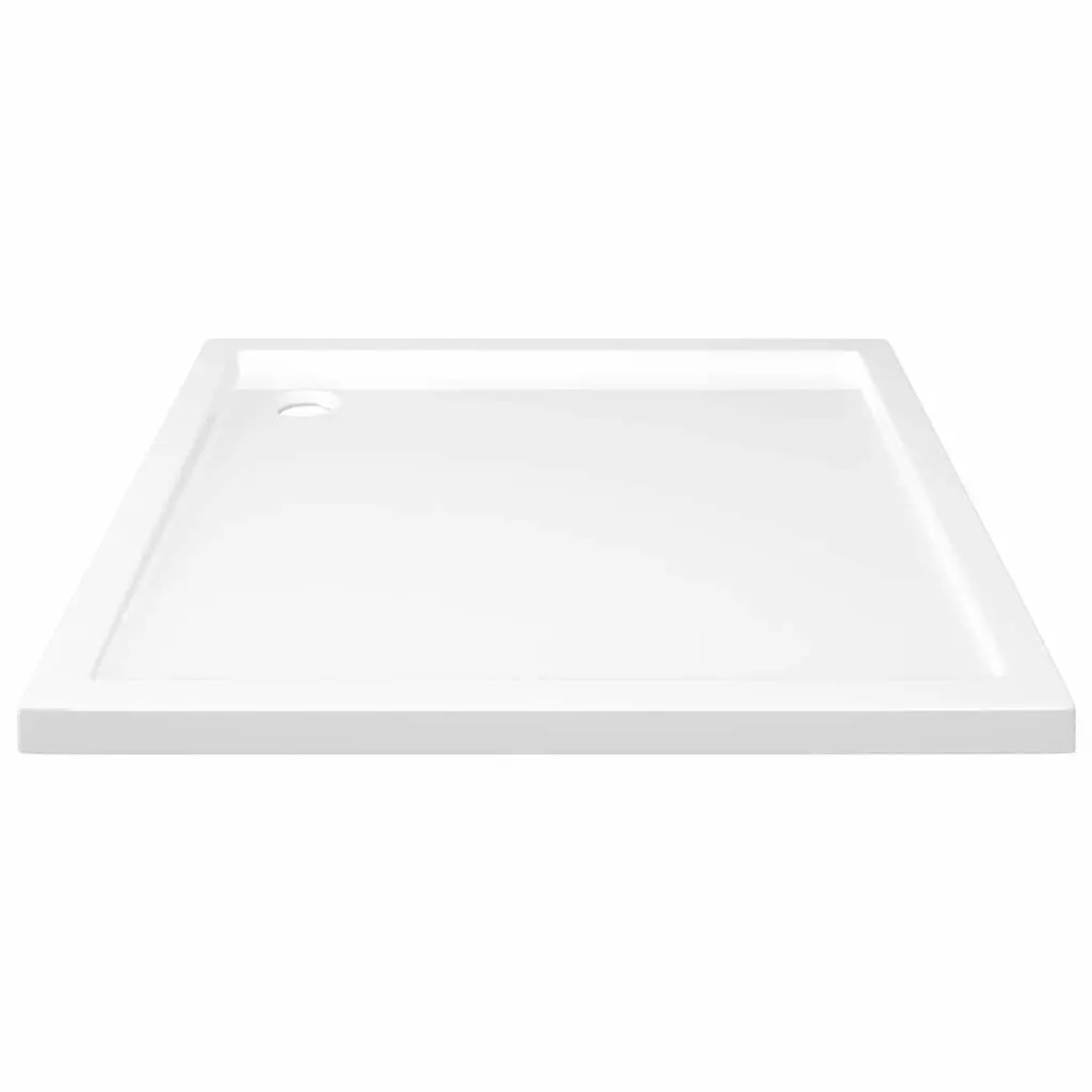 White Shower Base Tray 80x80 cm Square Low Threshold Modern Bathroom Fixture