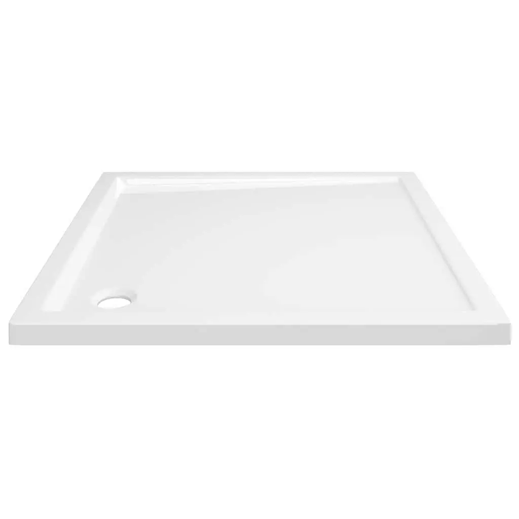White Shower Base Tray 80x80 cm Square Low Threshold Modern Bathroom Fixture
