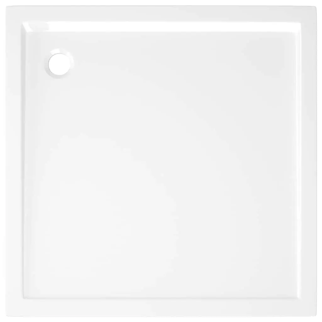 White Shower Base Tray 80x80 cm Square Low Threshold Modern Bathroom Fixture