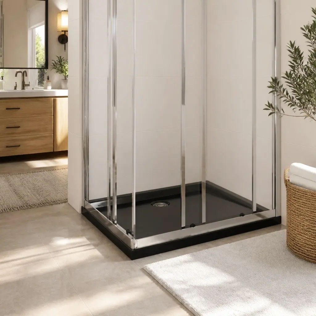 Black Shower Base Tray with Low Threshold