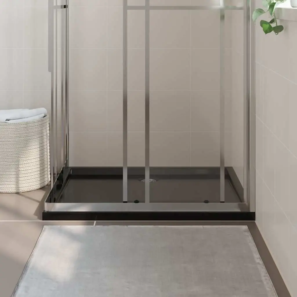 Rectangular Shower Base Tray Black 80x100cm Low Threshold Bathroom Fixture