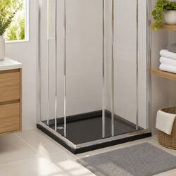 Black ABS Shower Base Tray 90x90 cm for Ease
