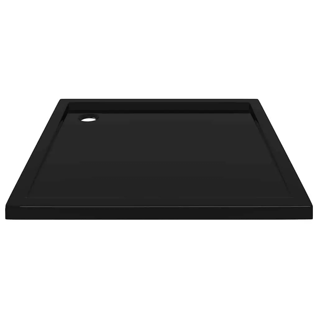 Square Shower Base Tray 90x90 cm Black ABS Low Threshold Modern Bathroom