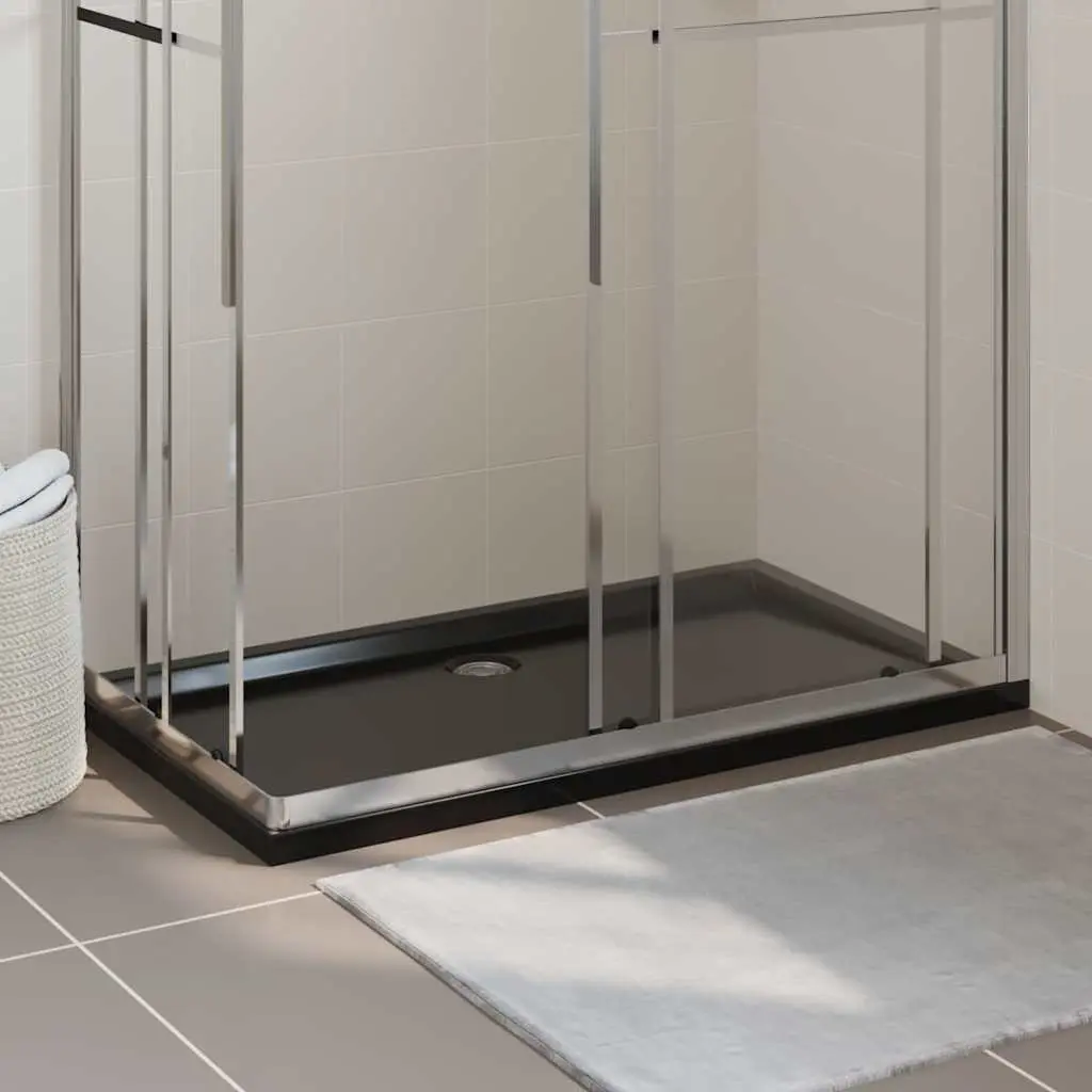Rectangular Shower Base Tray Black Low Threshold Modern Bathroom ABS 70x120 cm