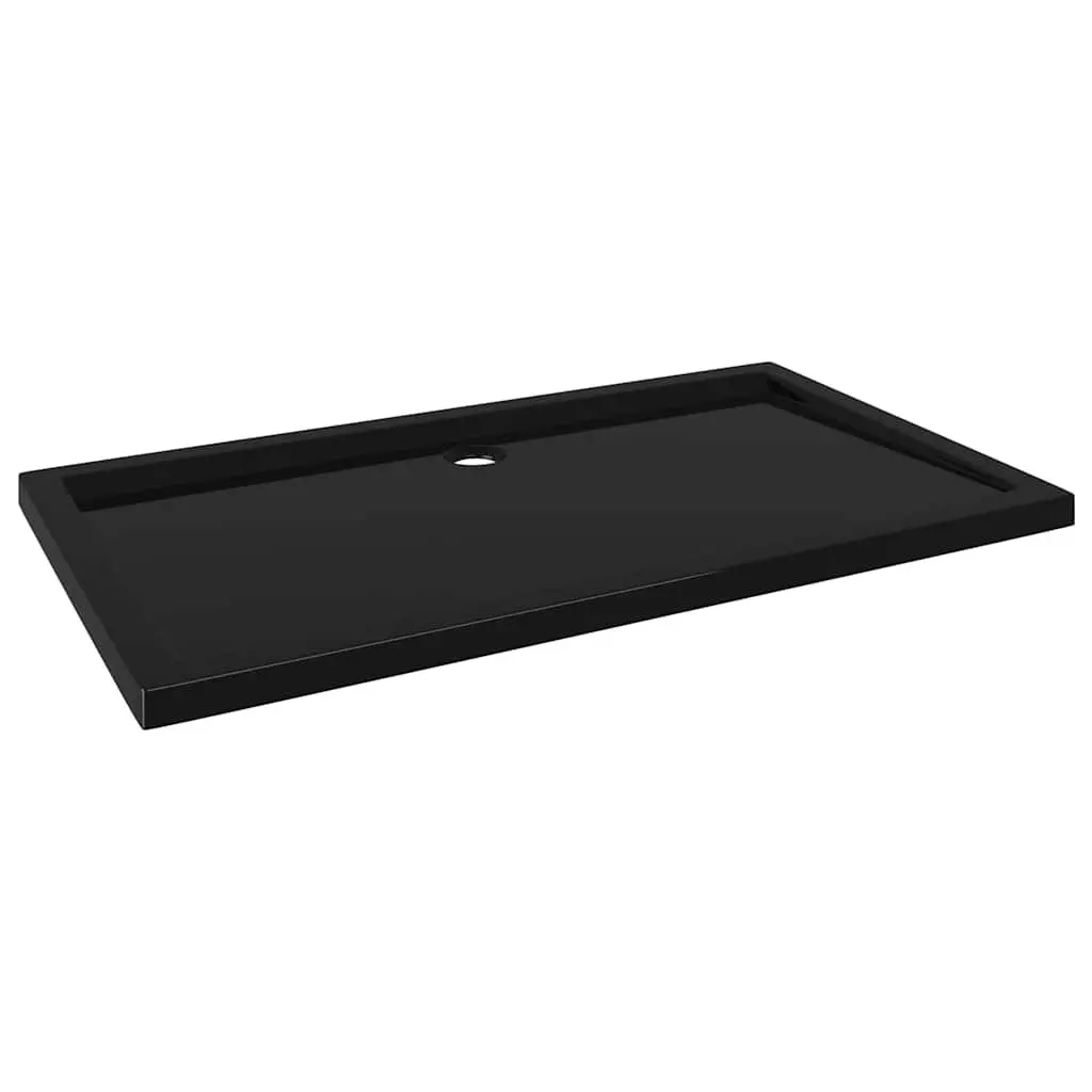 Rectangular Shower Base Tray Black Low Threshold Modern Bathroom ABS 70x120 cm