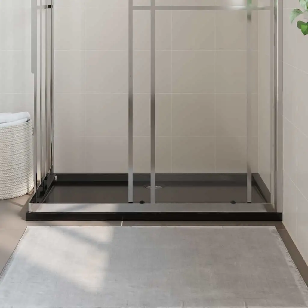 Rectangular Shower Base Tray Black Low Threshold Modern Bathroom ABS 70x120 cm