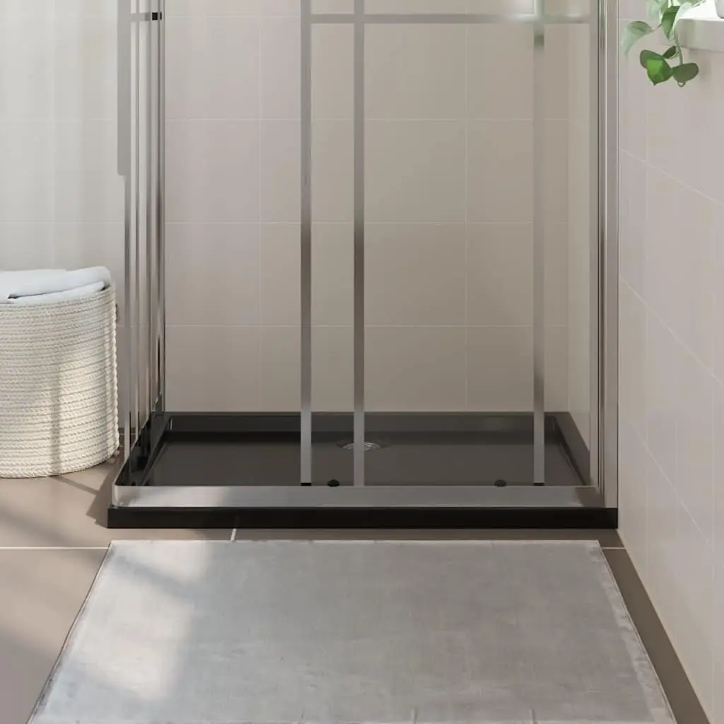 Rectangular Shower Base Tray Black 70x100 cm Low Threshold Modern Bathroom