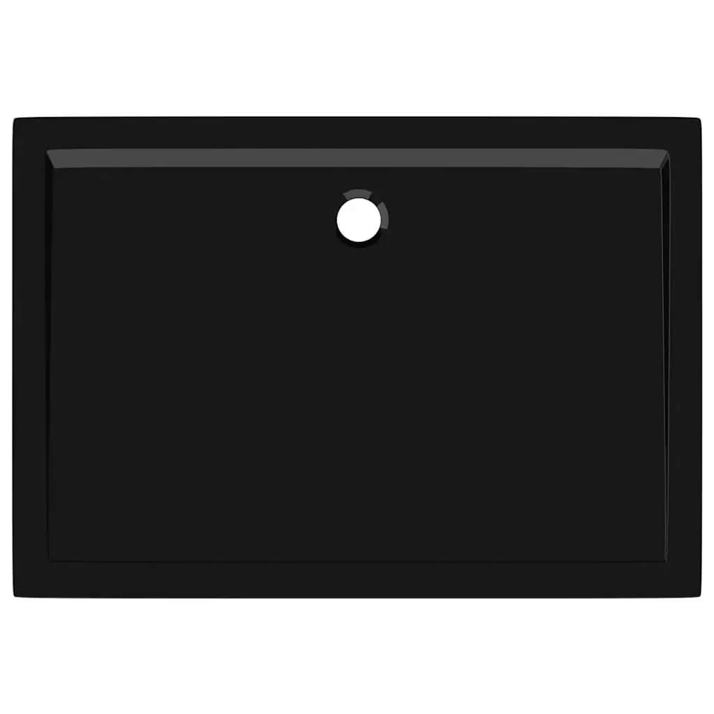 Rectangular Shower Base Tray Black 70x100 cm Low Threshold Modern Bathroom
