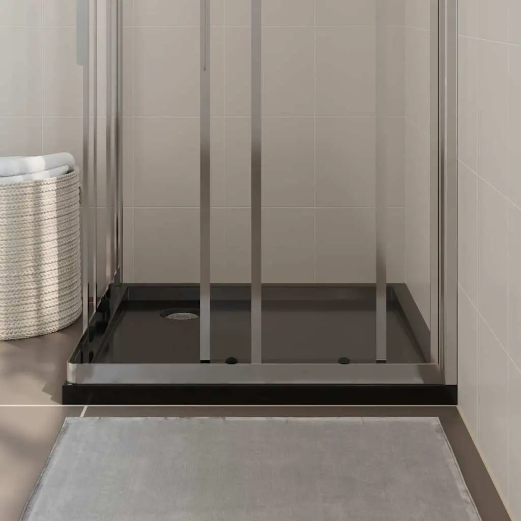 Square Shower Base Tray Black 80x80 cm Low Threshold Modern Bathroom Floor Pan