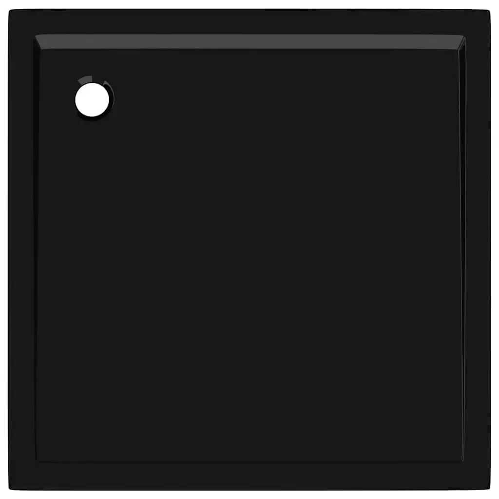 Square Shower Base Tray Black 80x80 cm Low Threshold Modern Bathroom Floor Pan