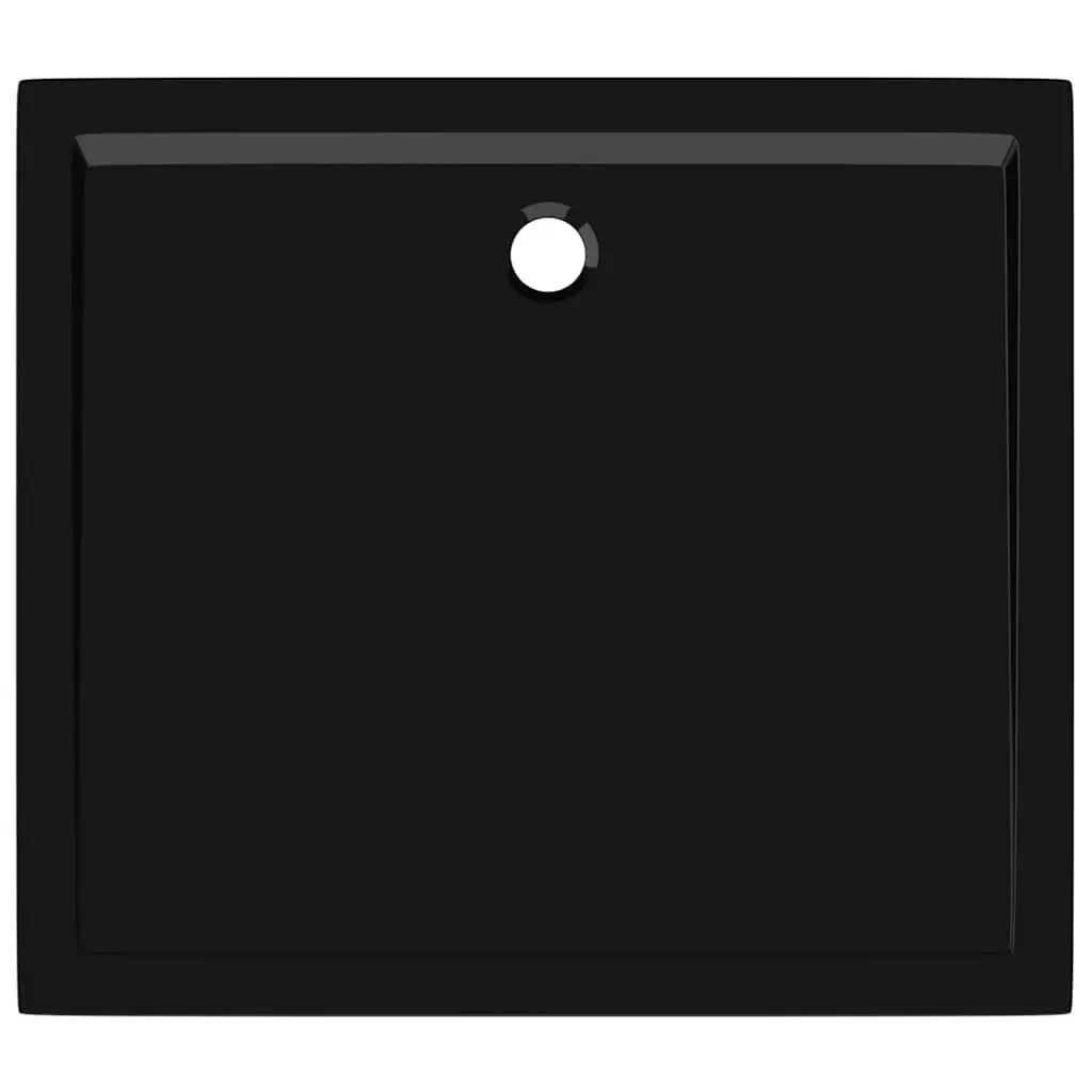 Rectangular Shower Base Tray Black 80x90 cm Low Threshold Modern Bathroom