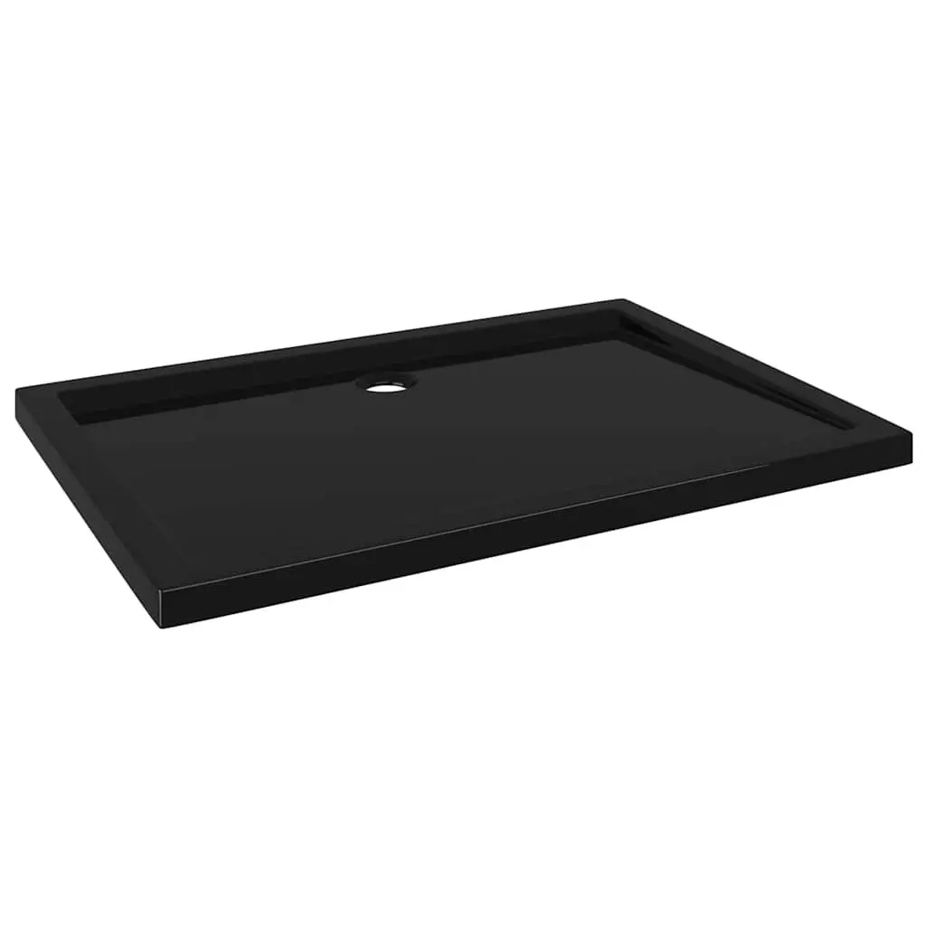 Rectangular Shower Base Tray Black 80x110 cm Low Threshold Modern Bathroom