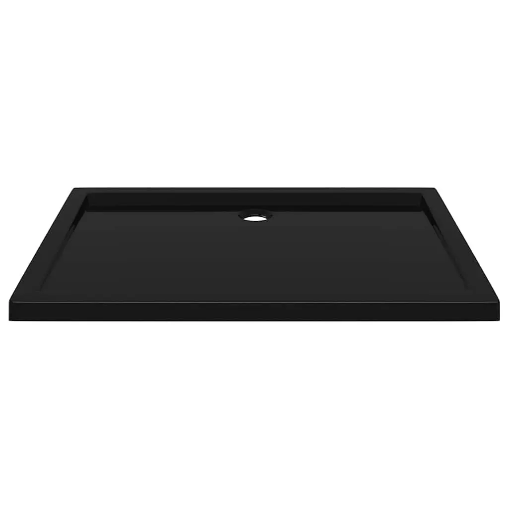 Rectangular Shower Base Tray Black 80x110 cm Low Threshold Modern Bathroom