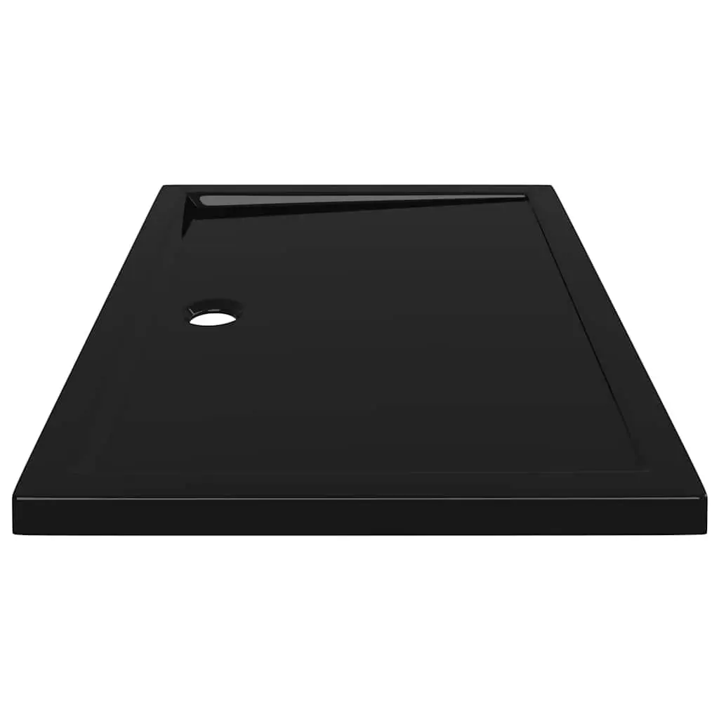 Rectangular Shower Base Tray Black 80x110 cm Low Threshold Modern Bathroom