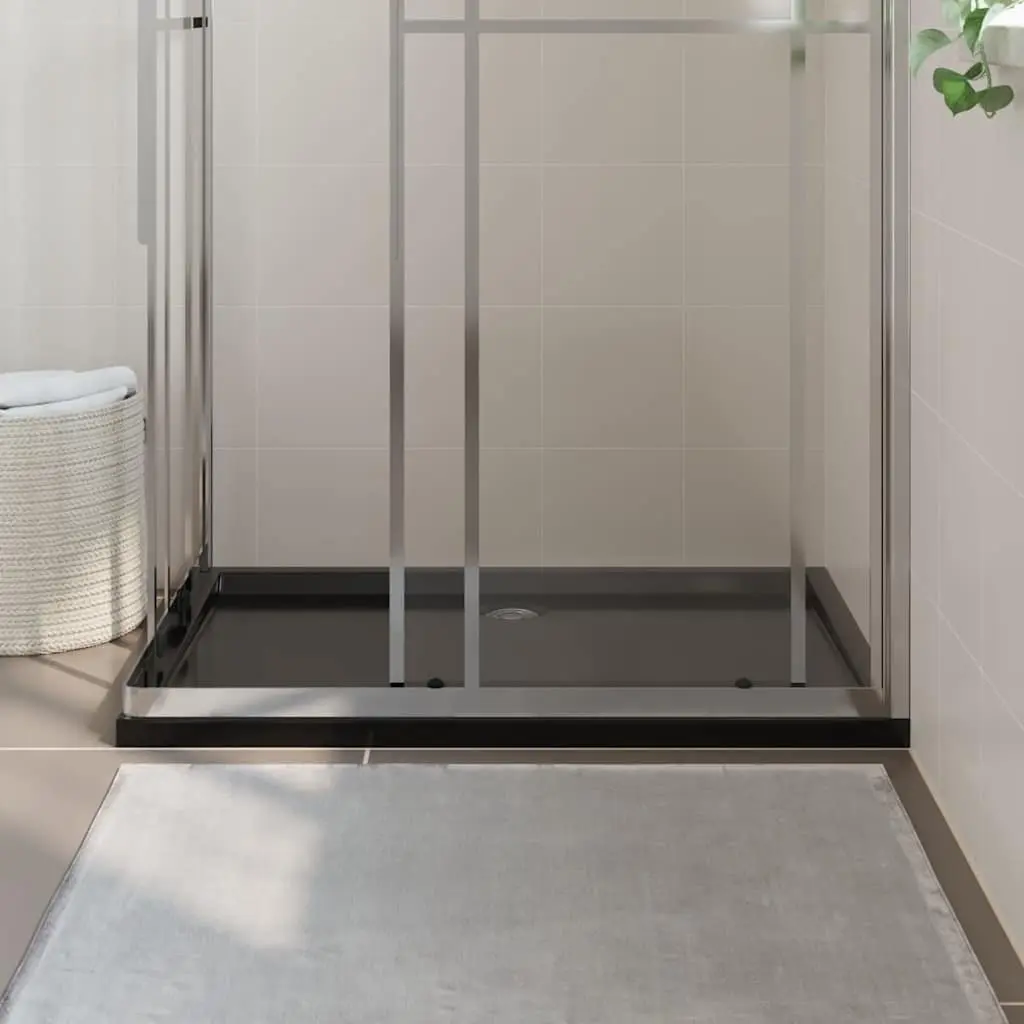 Rectangular Shower Base Tray Black 80x120 cm Low Threshold Easy Entry Bathroom