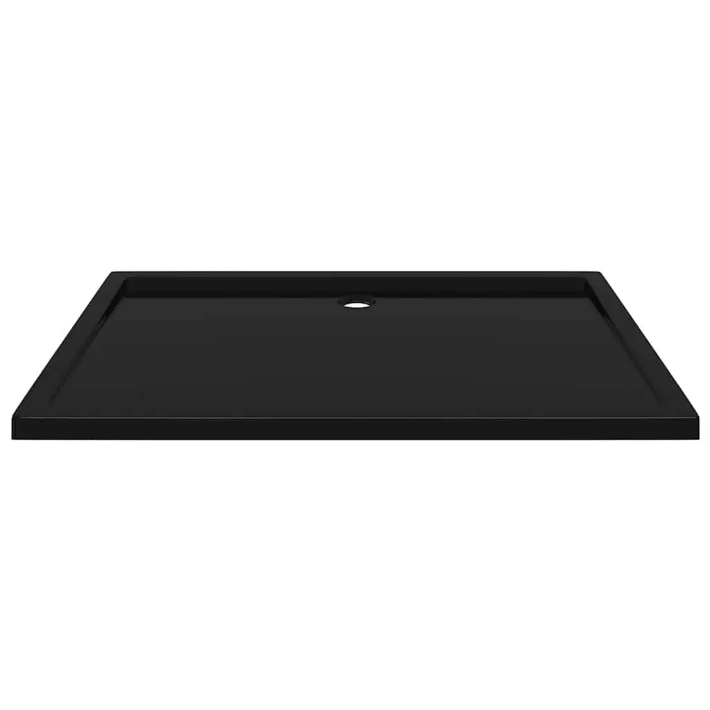 Rectangular Shower Base Tray Black 80x120 cm Low Threshold Easy Entry Bathroom