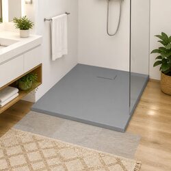 Low-Profile Shower Base Tray 100x80 cm in Grey