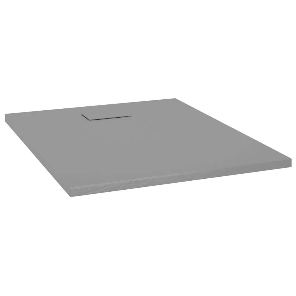 Shower Base Tray Grey 100x80 cm Low Profile Skid Resistant Slate Stone