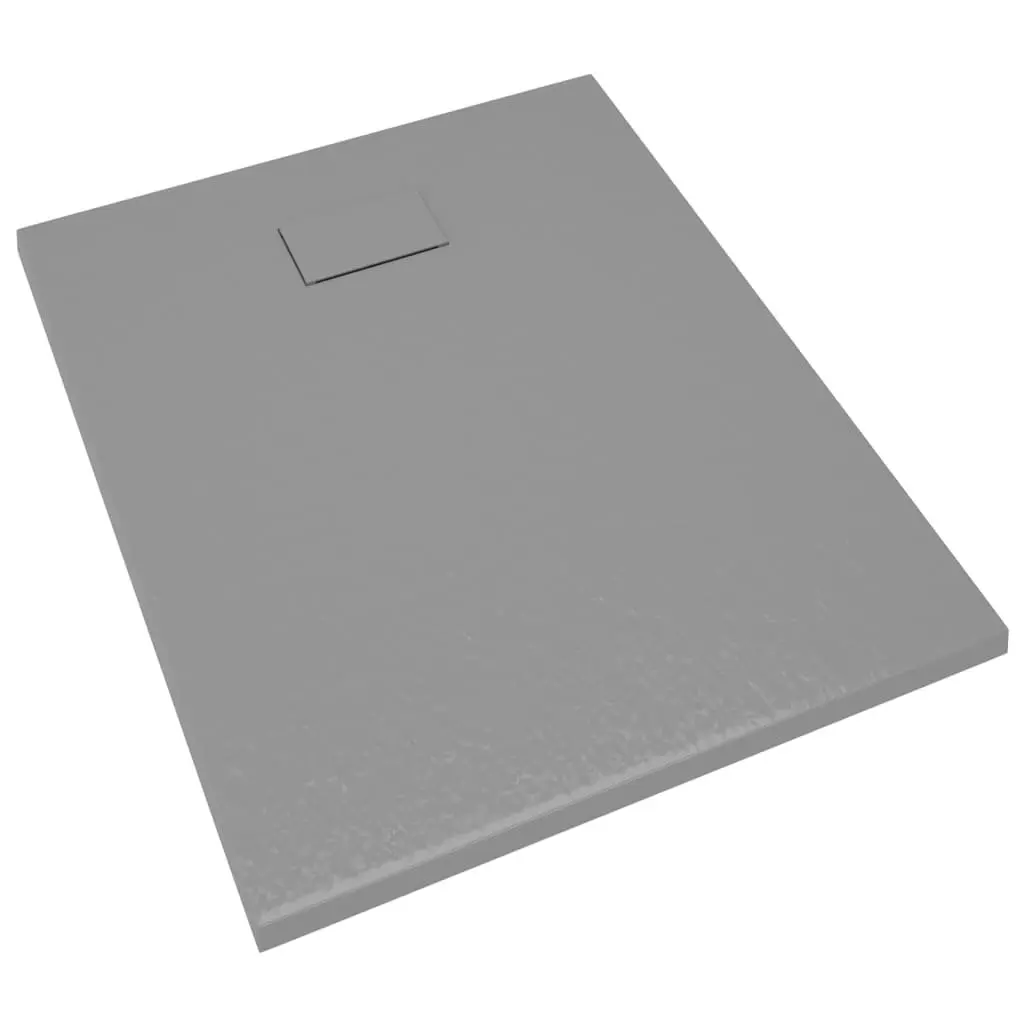 Shower Base Tray Grey 100x80 cm Low Profile Skid Resistant Slate Stone