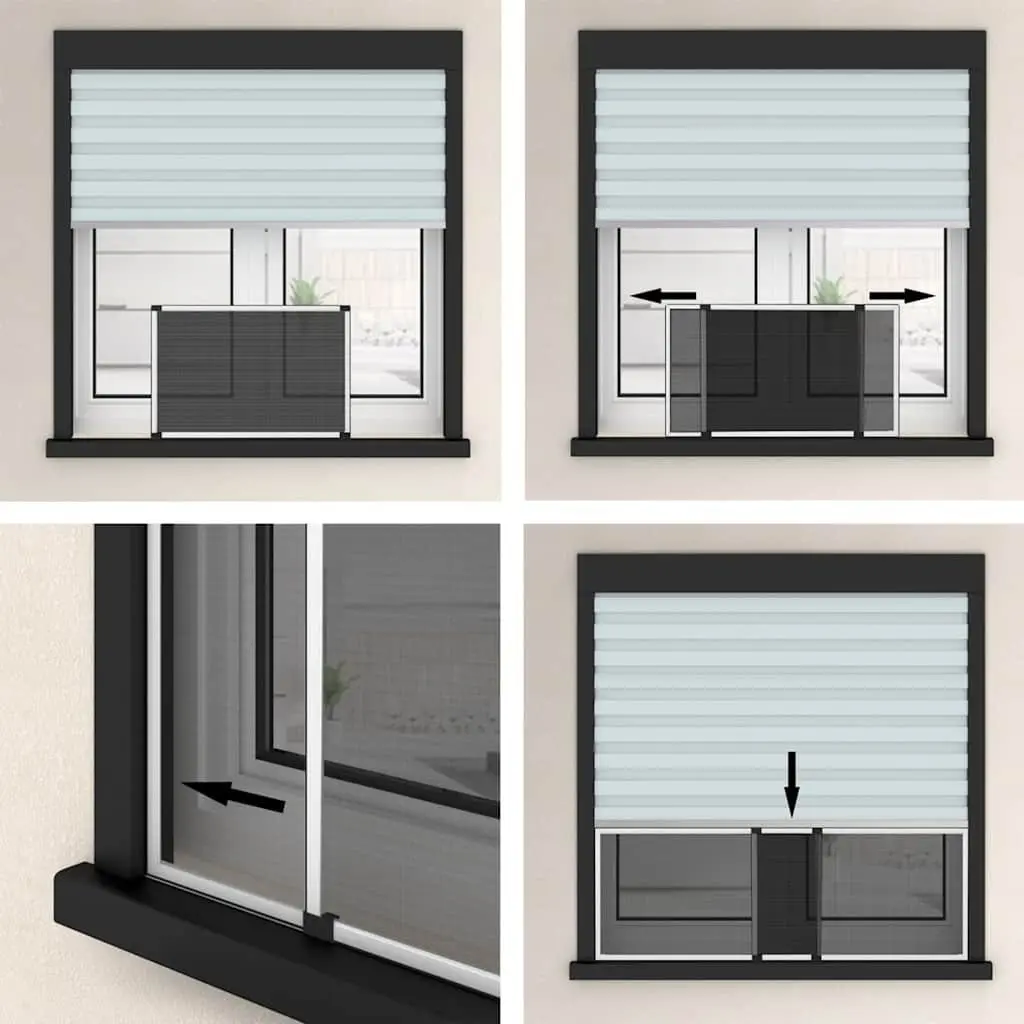 Extendable Window Insect Screen White Adjustable Mesh Fly Protection 75-143x50