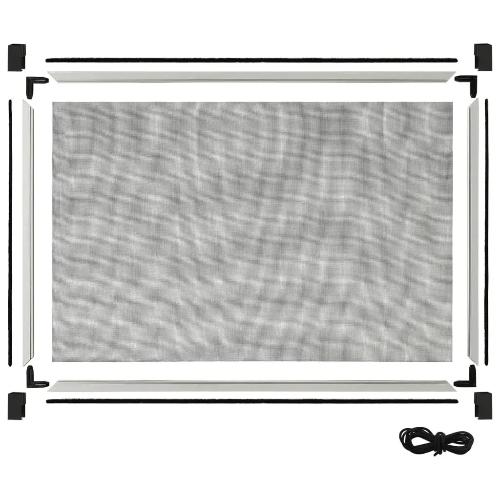 Insect Screen White Adjustable Frame Extendable 100-193cm Aluminium Fibreglass Mesh