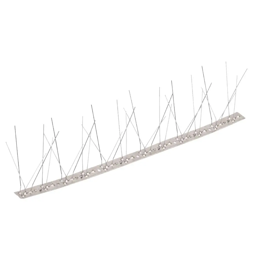 Bird & Pigeon Spikes Silver 20m 5-Row Stainless Steel Anti-Bird Deterrent