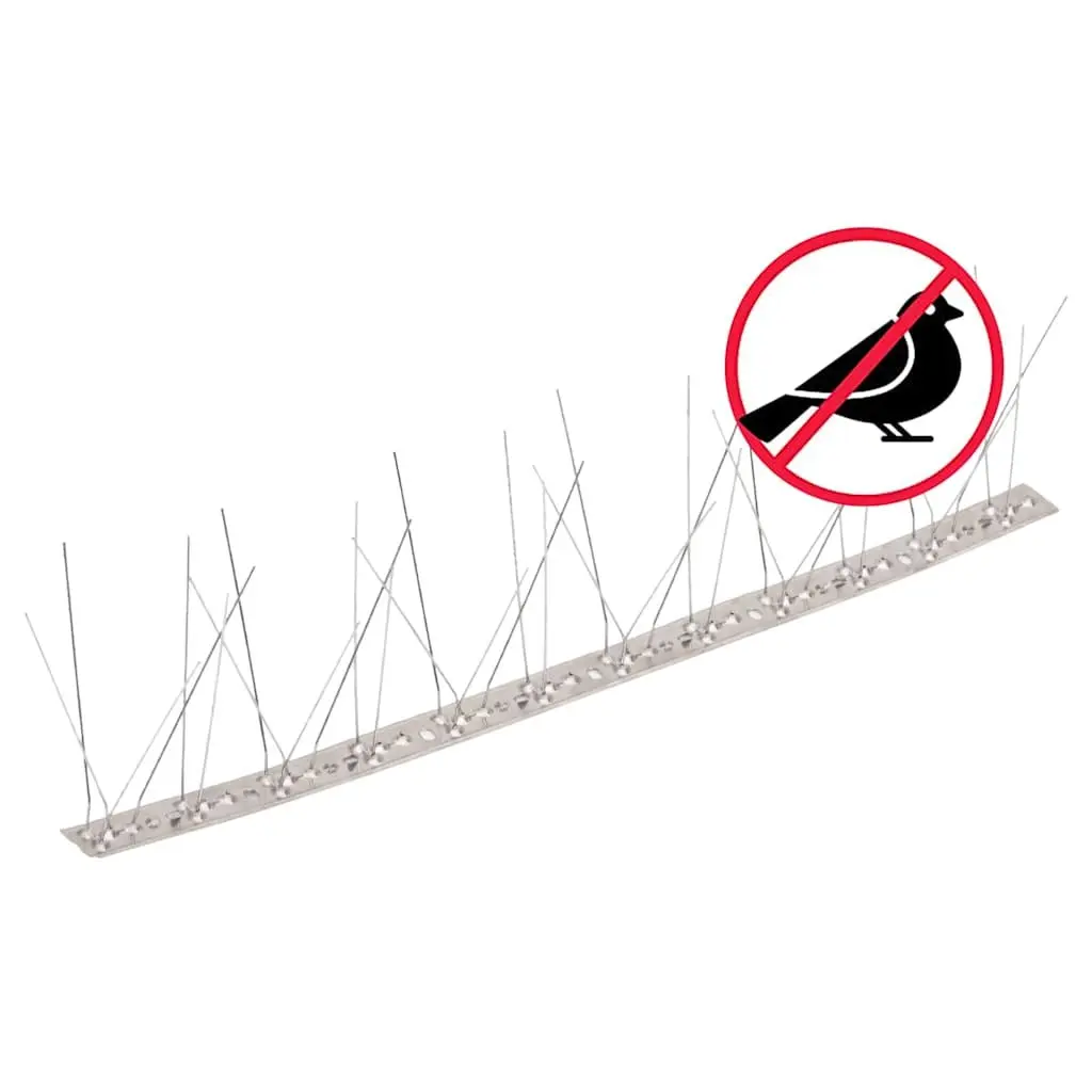 Bird & Pigeon Spikes Silver 20m 5-Row Stainless Steel Anti-Bird Deterrent