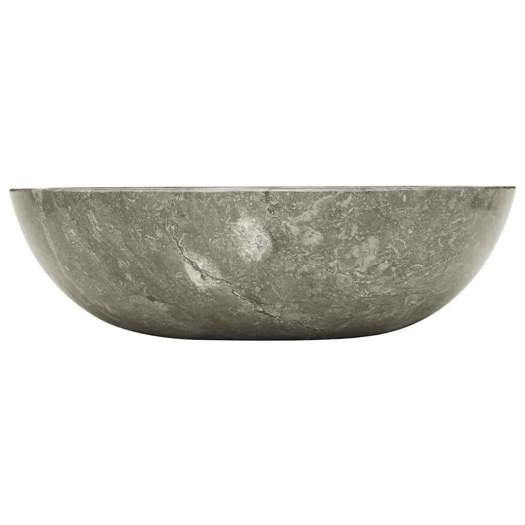 Bathroom Sink Grey Round 40cm Diameter Handmade Natural Stone