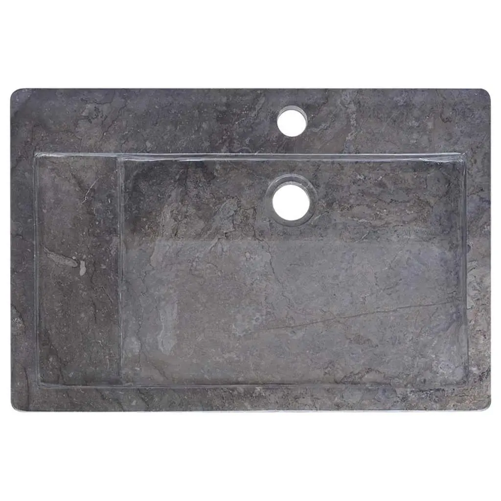 Bathroom Sink Black Marble 58x39x10 cm Modern Vessel Handmade Countertop