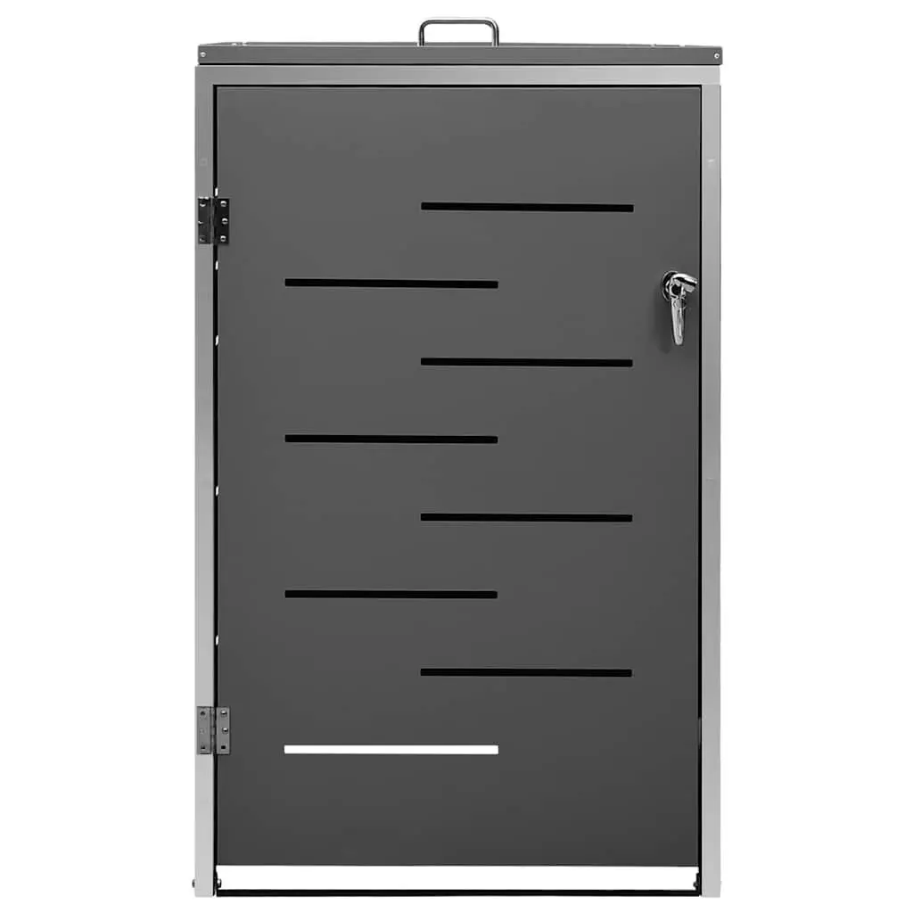 Wheelie Bin Shed Grey 69 x 77.5 x 115 cm Galvanised Steel Lockable Storage Box