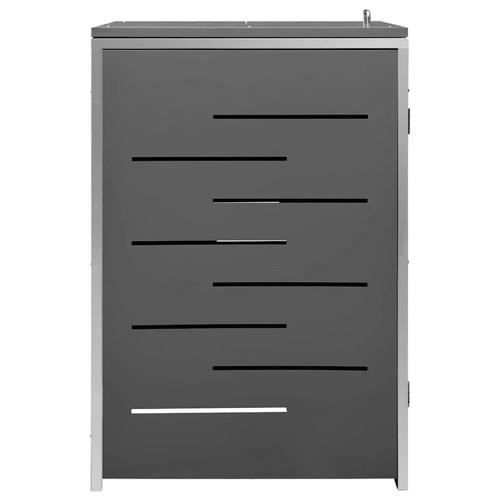 Wheelie Bin Shed Grey 69 x 77.5 x 115 cm Galvanised Steel Lockable Storage Box