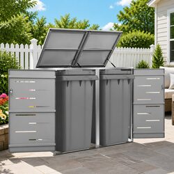 Compact and Effective Double Wheelie Bin Shed Solution