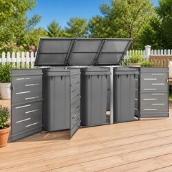 Compact Wheelie Bin Shed 207x77.5x115cm with Ventilation