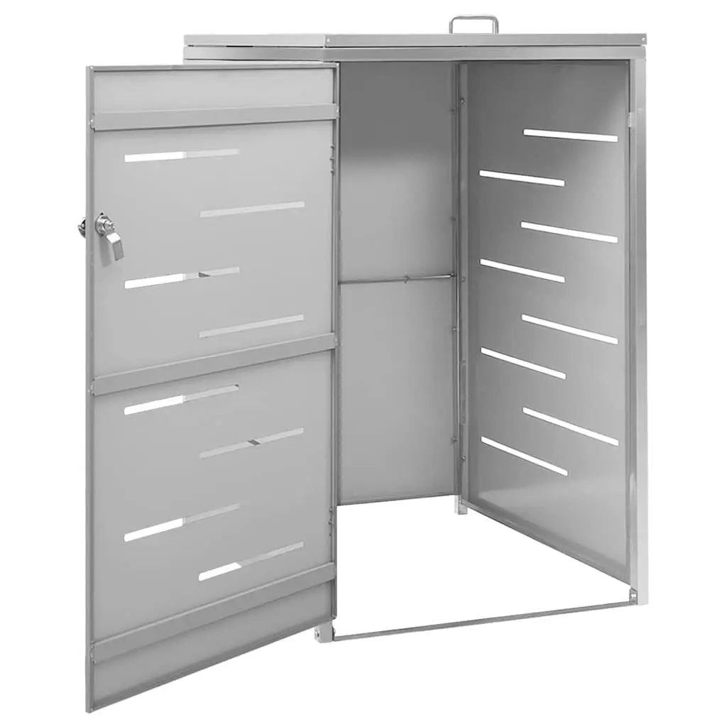 Wheelie Bin Shed Grey 69x77.5x115cm Sturdy Construction Locking System