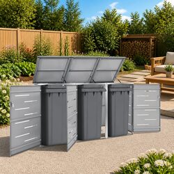 Compact Triple Wheelie Bin Shed for Your Garden