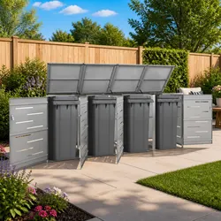 Compact and Sturdy Wheelie Bin Shed 276.5x77.5x115cm