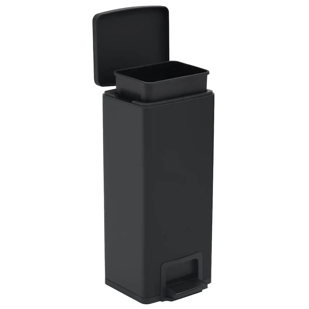 Pedal Dustbin Black 30L Hands-Free Waste Bin Soft Close Lid
