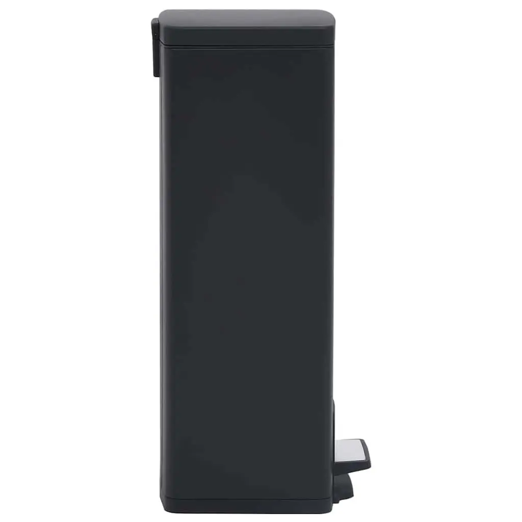 Pedal Dustbin Black 30L Hands-Free Waste Bin Soft Close Lid