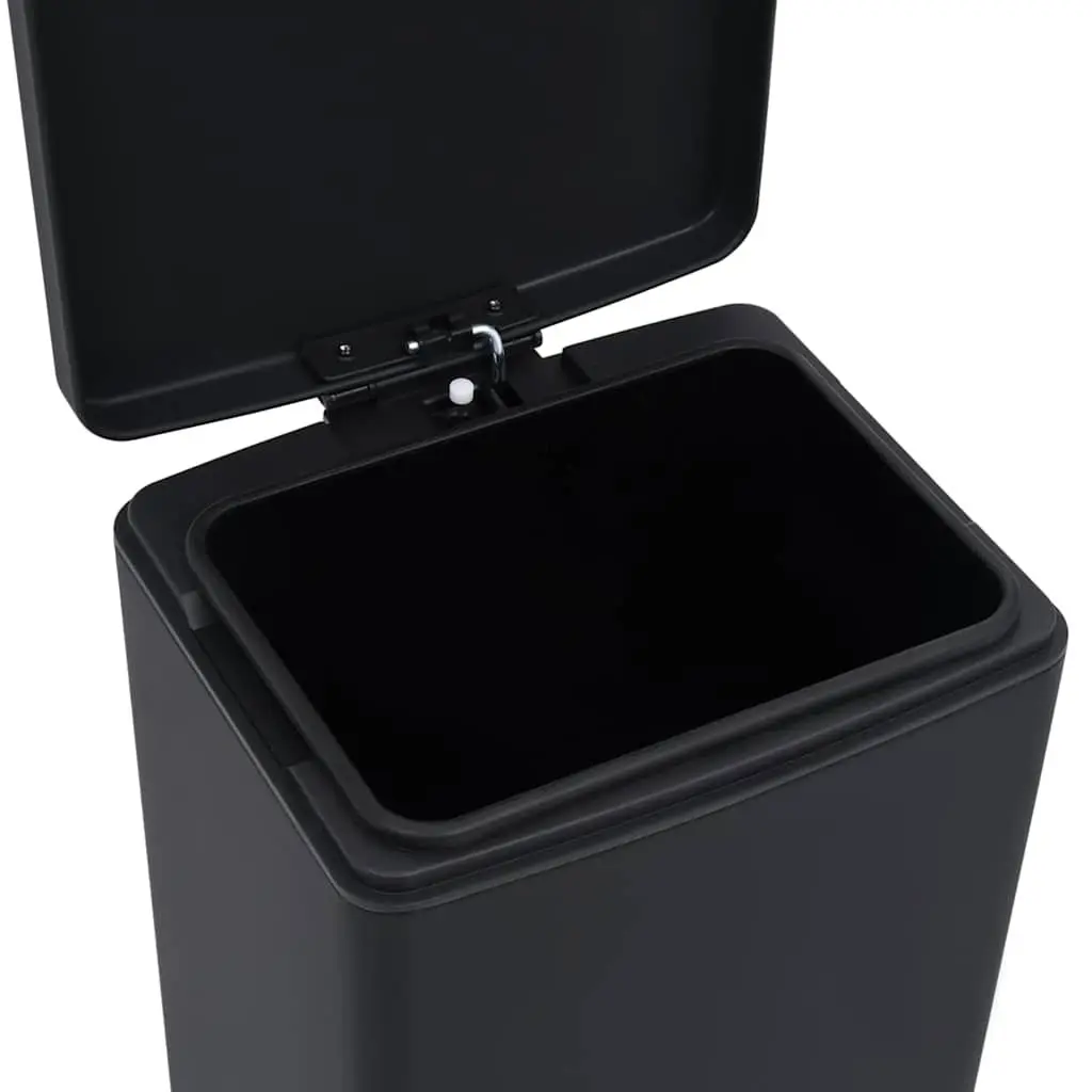 Pedal Dustbin Black 30L Hands-Free Waste Bin Soft Close Lid