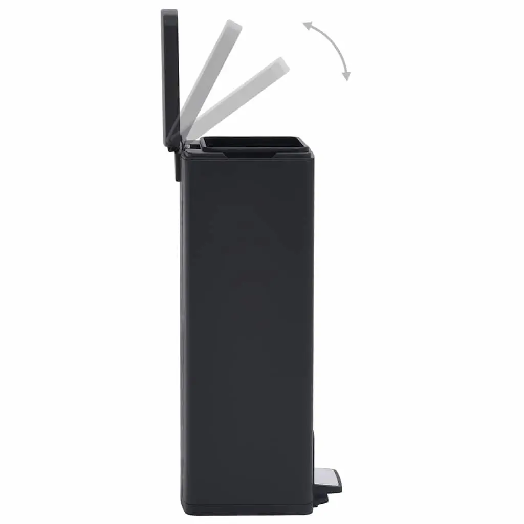 Pedal Dustbin Black 30L Hands-Free Waste Bin Soft Close Lid