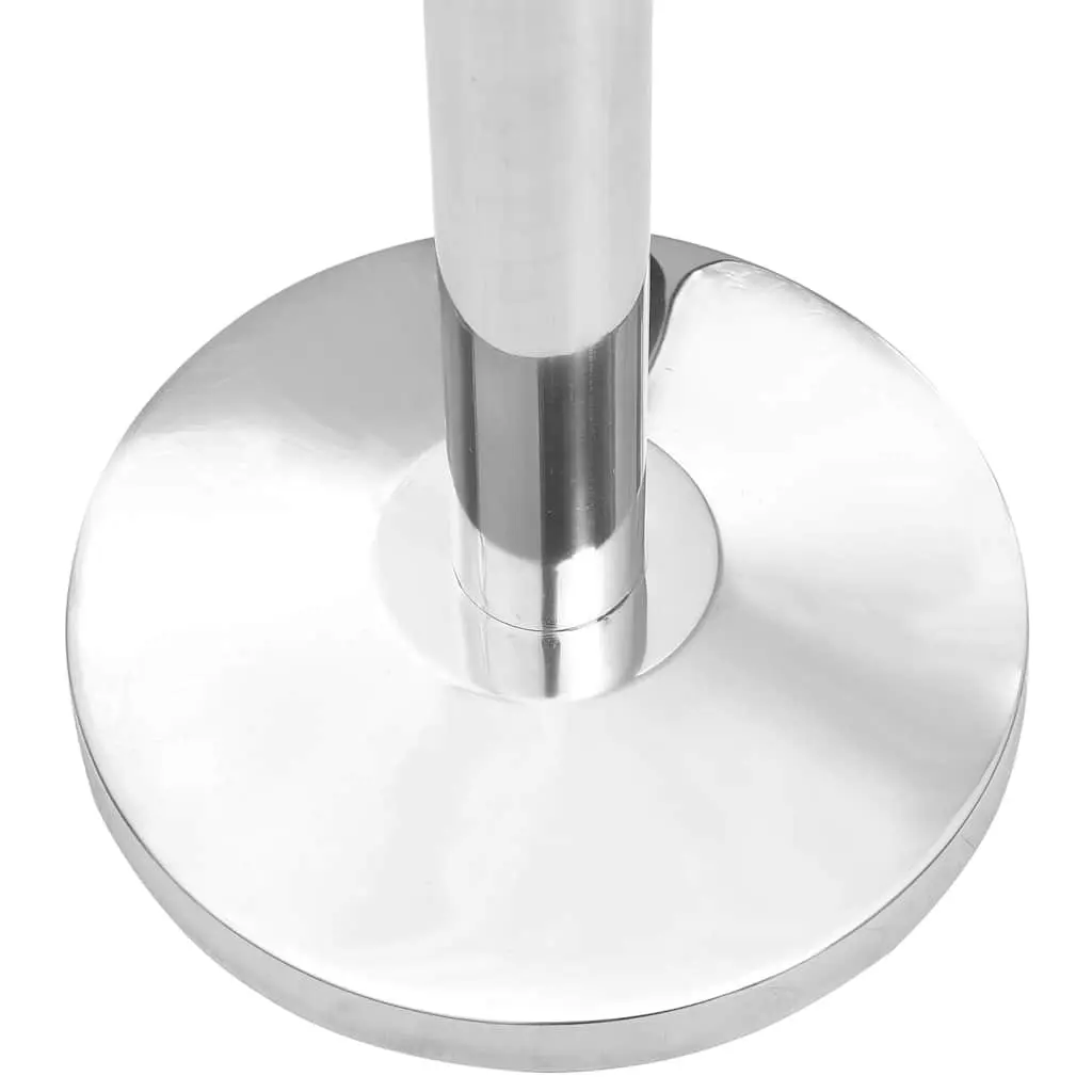 Safety Stanchions Silver Stainless Steel 4 Piece Retractable Belt Barriers for Crowd Control and Queue Management