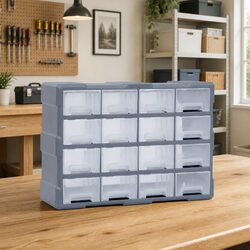 Multi-Drawer Organiser with 16 Clear Drawers